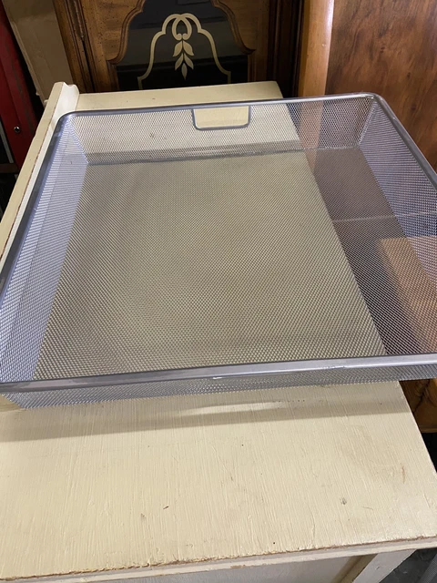 ELFA Mesh Silver Storage Drawer Bin Basket 21 x 21 x 3 - Lot of 4