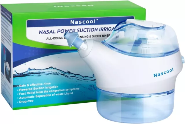 Electric Nasal Irrigation System with 50 Salt Pods Powered Suction Nose Cleaner