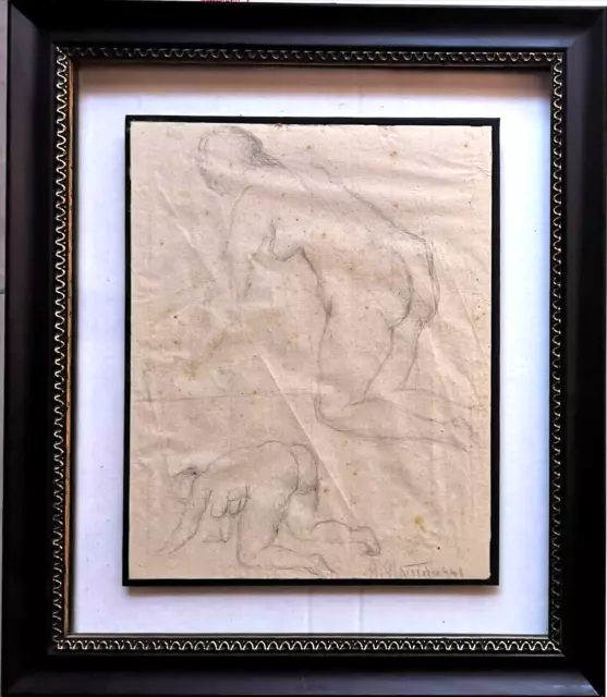 quadro MAESTRI DI MURANO NAPOLEONE MARTINUZZI DISEGNO nudo 41X36CM design