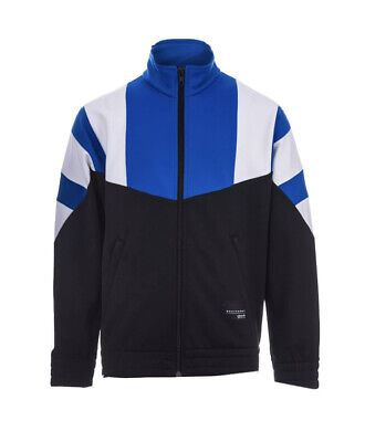 adidas Firebird Junior Boys EQT Track Top Full Zip Sweatshirt Black Blue BJ8565