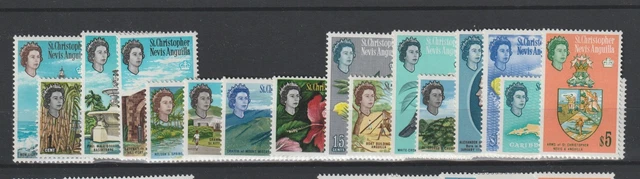 St Christopher Nevis Anguilla 1963-68 Définitif 16 Valeurs MNH MF120408