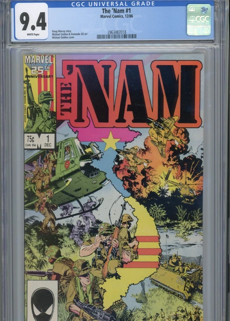 The Nam #1 Nm 9.4 Cgc White Pages Golden Art And Cover Murray Story
