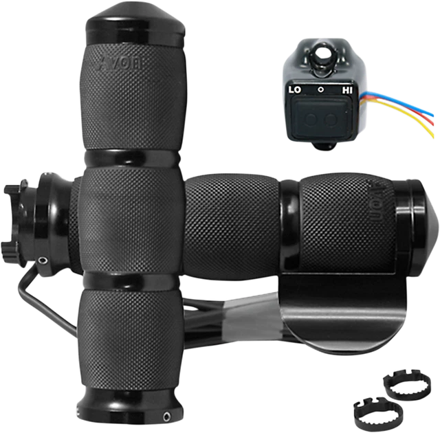 Avon Air Cushioned Heated Grips Anodized Black 3-Ring Boss #MT-AIR-90A-BO-H