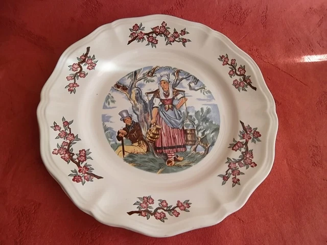 1 Belle Assiette Plate En Ceramique Sarreguemines France /Motif:ma Normandie