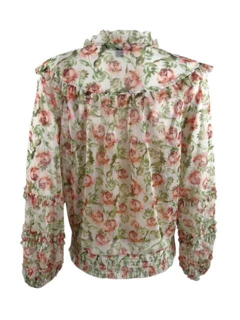 INC International Concepts Women's Printed Peasant Blouse (M, Margarate Floral) 2