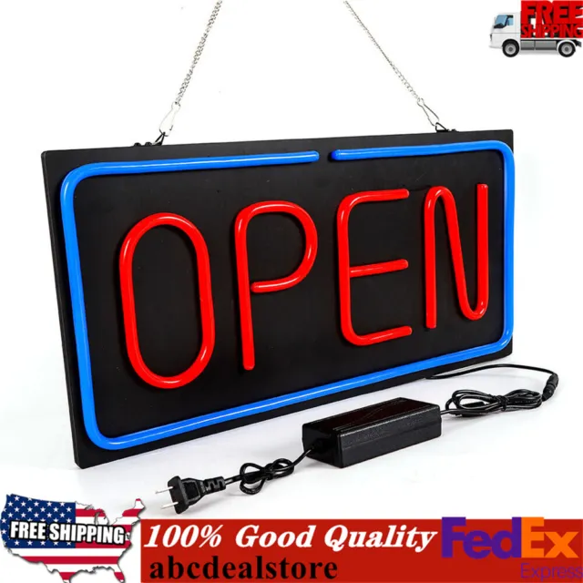 Big Horizontal Neon Open Sign Light Opensign Restaurant Business Bar Bright Top