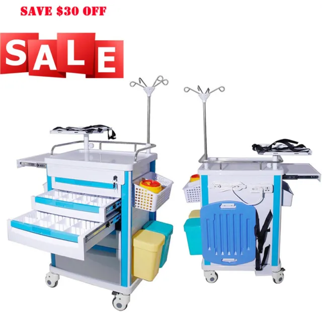 Convenient Movable Operating Room TrolleyEmergency Rolling Trolley Cart