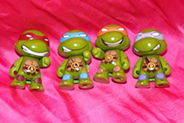 🌈 4 Pcs Teenage Mutant Ninja Turtles Mini Action Figures Toy TMNT Collection