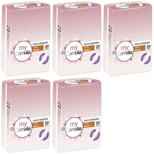 0,92 Euro pro Stück 5 x Camelia Maxi Binde Damenbinden Lang 20 Stück