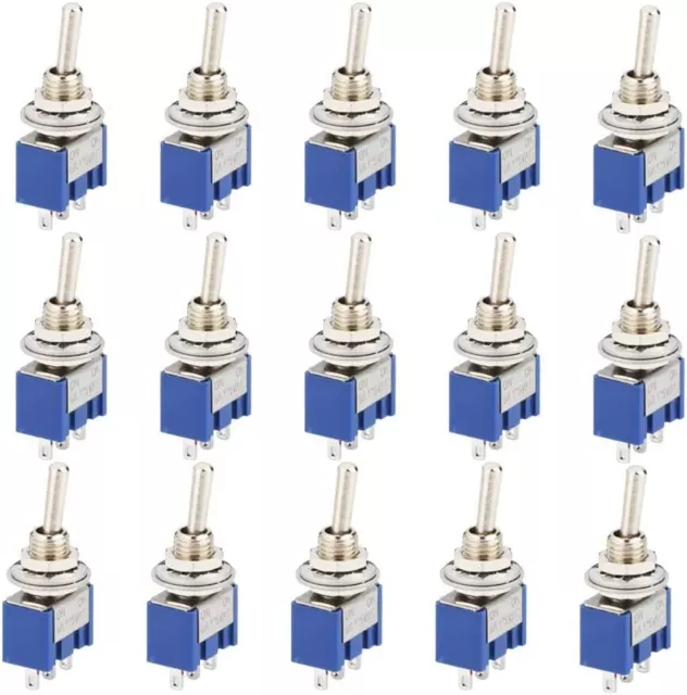 15 Pcs SPDT Mini Micro Toggle Switch, ON/Off 3 Pins 2 Position Toggle