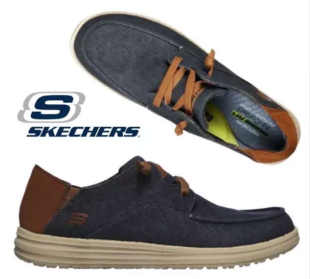 Skechers Men's Slip On Casual Shoes Relaxed Fit Melson - Planon EXTRA WIDE US