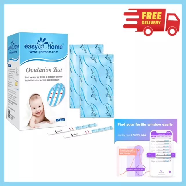 Easy Home 25 Ovulation Test Strips Ovulation Predictor Kit Powered By Premom