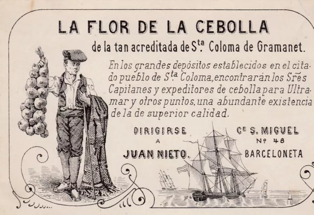 Tarjeta de Presentación ( finales S. XIX ) LA FLOR DE LA CEBOLLA