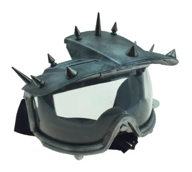 Spiked Steampunk Eye Mask Motorcycle Biker Visor Goggles Adult Mens Silver