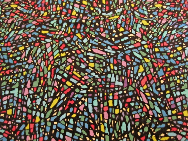 Cotton Fabric Stained Glass Blues Reds Paula Nadelstern Bernartex Half Yardx44