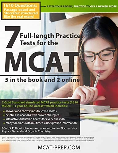 7 FULL-LENGTH MCAT PRACTICE TESTS: 5 IN THE BOOK AND 2 By The Mcat-prep.com Team £30.27 ...