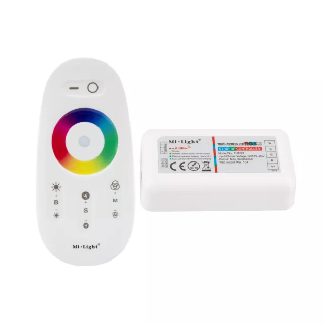 Controlador Regulador Táctil Tira LED RGBW 12/24V DC con Mando RF