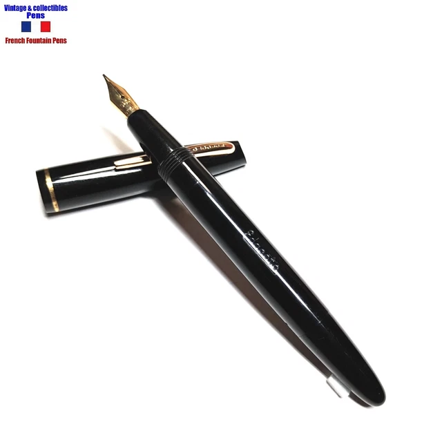 Stylo Plume UNIC Eye Dropper - Plume Acier Fine, Corps ébonite, Noir, Occasion