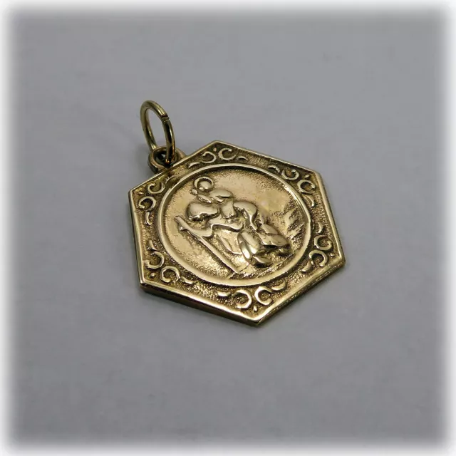 Vintage 9ct Gold St Christopher Charm, Chester 1957 hallmark, 2.7gms 3