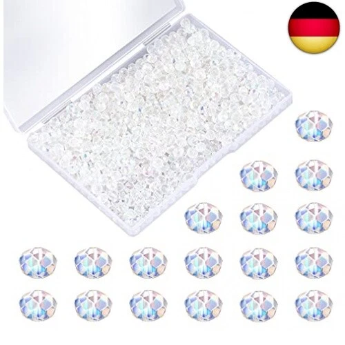 800 Stück Facettierte Glasperlen, 6mm Multi-Faceted Rondelle Perlen DIY Glas