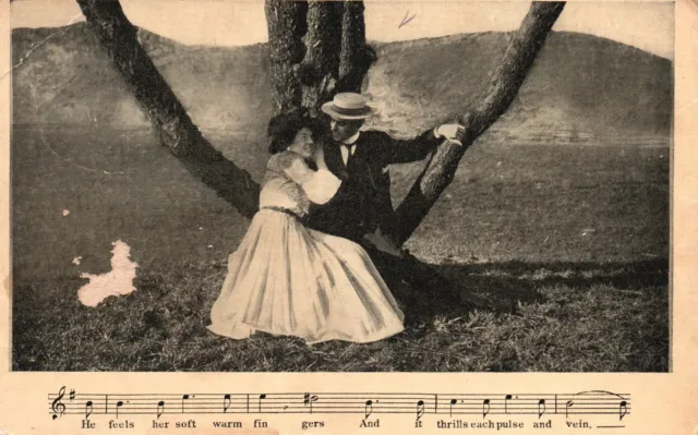 Vintage Postcard Lovers Song Dating Beneath The Tree Wedding Words And Music
