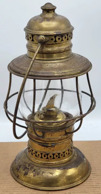 Antique Kerosene Brass Bellbottom 39 Railroad Lantern C T Ham Not Dietz Sg&l