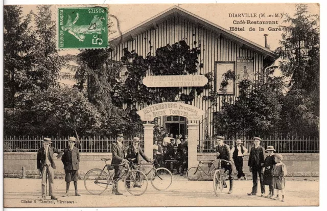 54 - DIARVILLE -  CPA  - café restaurant - Hôtel de la gare (jp600)