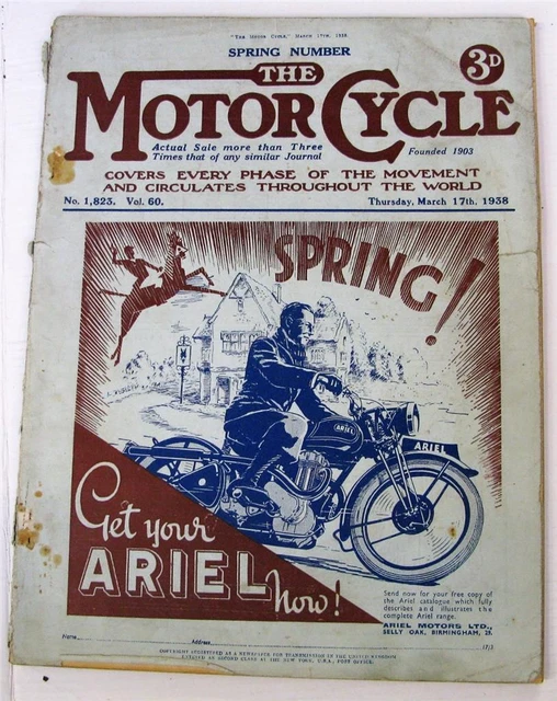 Motor Cycle 17 Mar 1938 Motorcycle Magazine Spring Number Brooklands