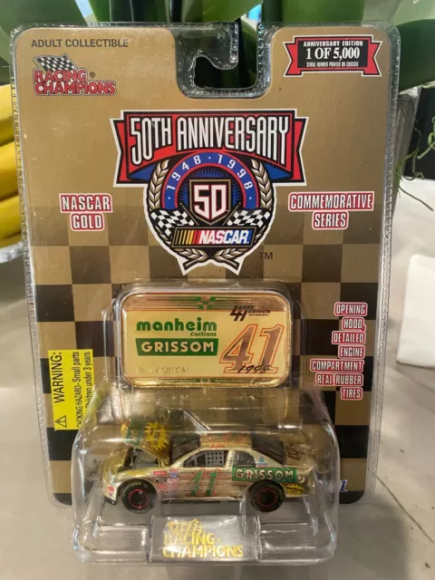 Racing Champions 50th Anniv. NASCAR Gold 1/64 Steve Grissom #41 Manheim Car NIB