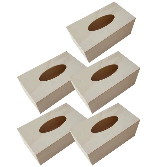 5 piezas hágalo usted mismo pañuelo caja de madera bambú caja de manualidades para niños
