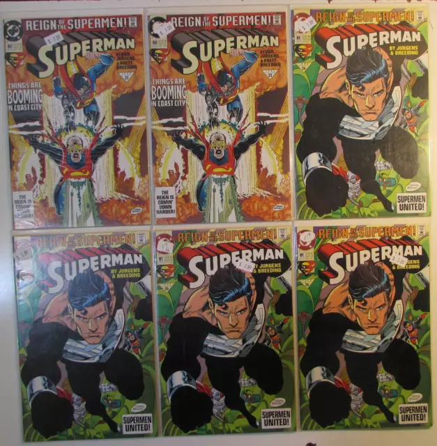 Superman Lot of 6 #80 x2,81 x4 DC Comics (1993) 1st Print Comic Books