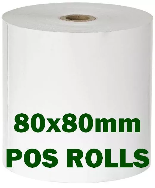 24 50 100 x Thermal POS Paper Rolls 80x80mm Wide Carton 80mm 80 mm 24x 50x 100x