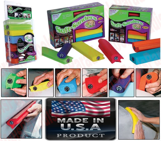 AUTO BODY SOFT Hand Palm Sanding SANDER BLOCK Long Flexible Sponge 96.