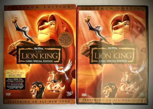 The Lion King Special Platinum Edition 2 Disc (DVD) NEW SEALED W/ Sleeve~VG+
