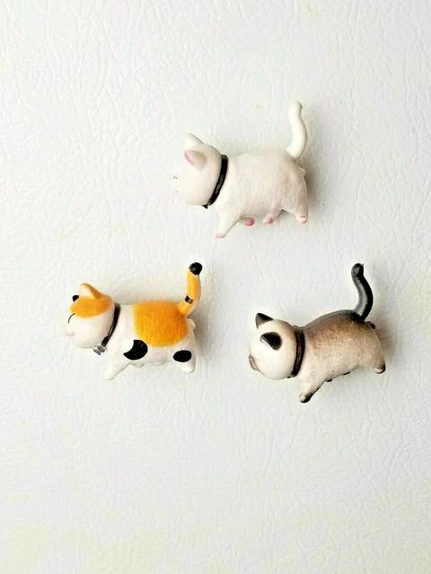 Cat Refrigerator Magnets Cute Fridge Stickers Lot of 3