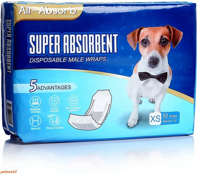 50 PACK EXTRA Small Waist Disposable Dog Diapers Male Wraps Belly Bands