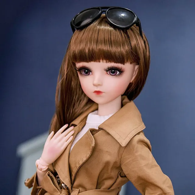 Pretty 1/3 BJD Doll 60cm Handpainted Face Makeup Girls with Full Outfits DIY Toy