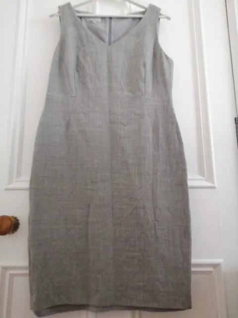 Hobbs Lightweight Wool Pastel Grey Tunic Shift Over Dress Uk 14 42 New Rrp £135