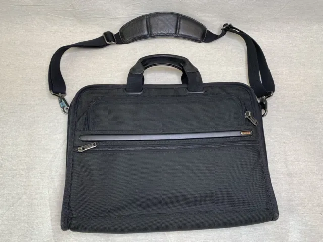 TUMI Alpha Black Nylon Ballistic Laptop Briefcase Messenger Bag Model 26111D4