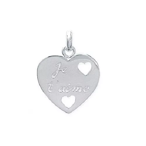 PENDENTIF Je t ' aime COEUR en ARGENT  massif neuf BIJOUTERIEJOLYBIJOUX