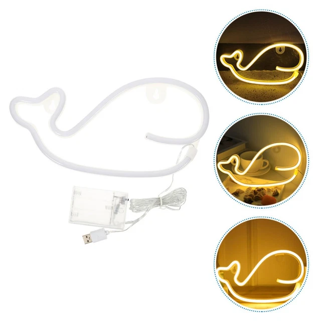 WHALE NEON LIGHTS Sign for Boys Bedroom Signs Wall Decor Aesthetic £12.