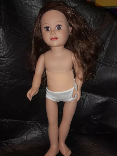 2017 American Girl Doll Nude Doll with Underwear - Brunette Brown Hair Blue  Eyes