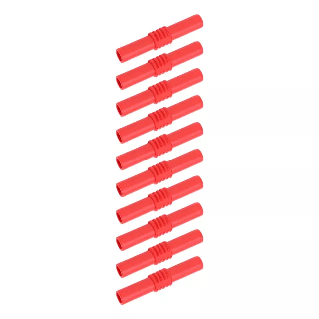 (Rouge)10 Pièces 4mm Connecteurs Banane Isolés Femelle à Femelle Coupleur