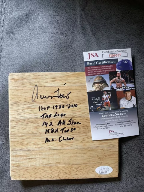 Autographed Jerry West Floor Court With Inscriptions JSA Signed Auto Authentic