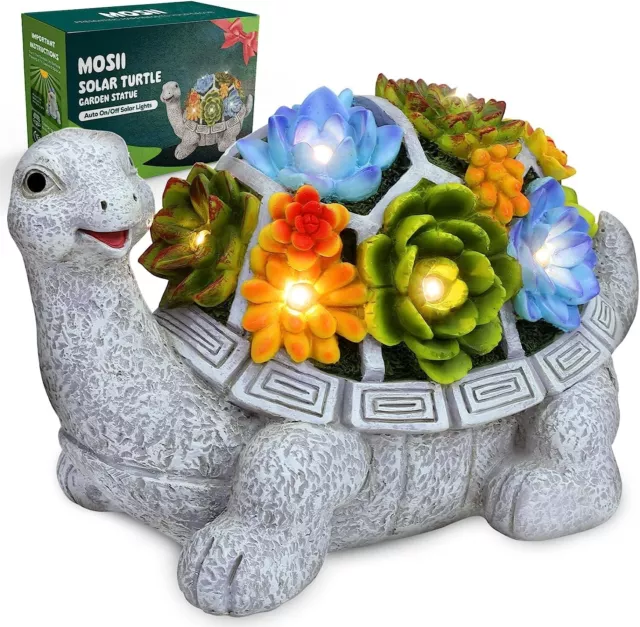 Mosii Solar Turtle Garden Statue Waterproof Ornament With 7 LED Lights - Gifts