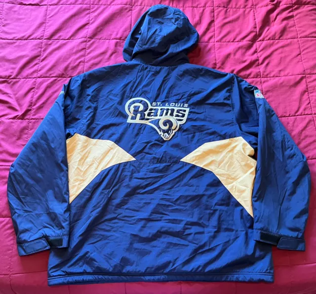 LOS ANGELES ST. LOUIS RAMS MEN'S XXL 2XL NFL GAME DAY LEATHER VTG JACKET