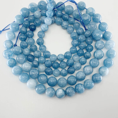 1 Strand naturale Aquamarin AGAT PIETRA PERLINE SFUSE Distanziatore Bracciale Gioielli Making 