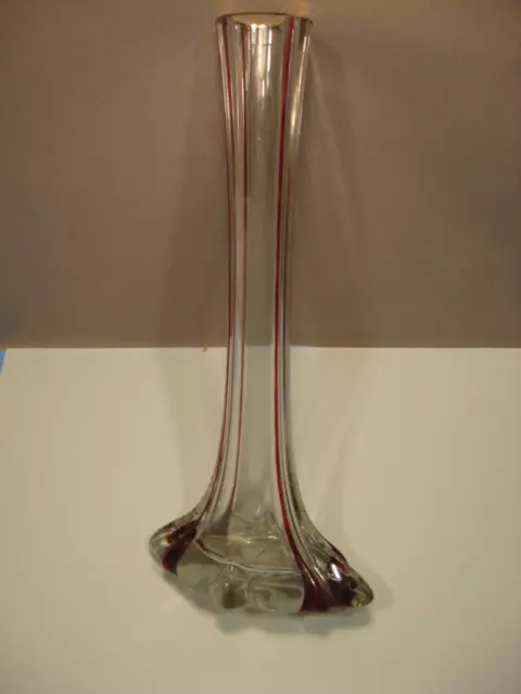 Glas Kunst Jugendstil Schliersee Vase um 1910 mit Bodenschliff 2 Farbig Bayern 3