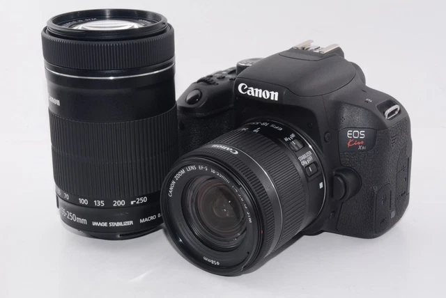 N.MINT/9166SHOTS] CANON EOS Kiss X8i Double Lens Kit From JAPAN