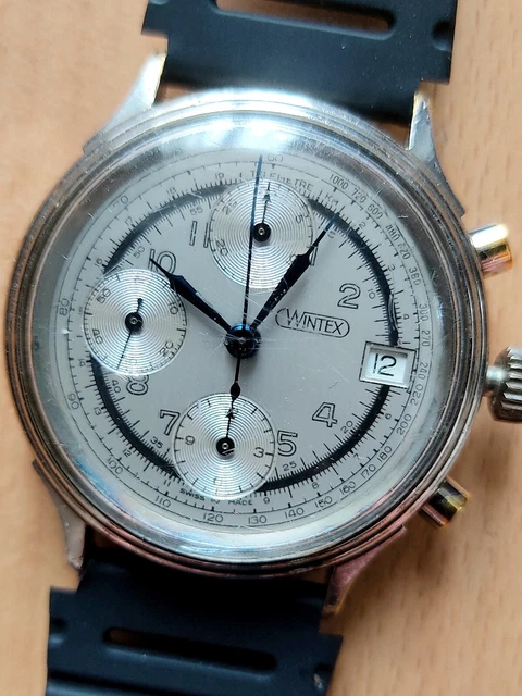 CHRONOGRAPHE SUISSE AUTOMATIQUE Wintex calibre ETA Valjoux 7750 simple date. EUR 400 00 PicClick FR